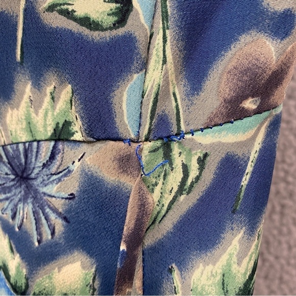 Vintage All That Jazz Tropical Floral Empire Waist Midi Maxi Dress Sz 9 / 10 - Picture 3 of 11